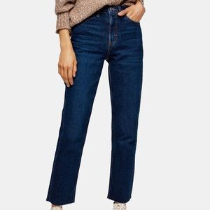 Topshop Raw Hem Straight Jeans